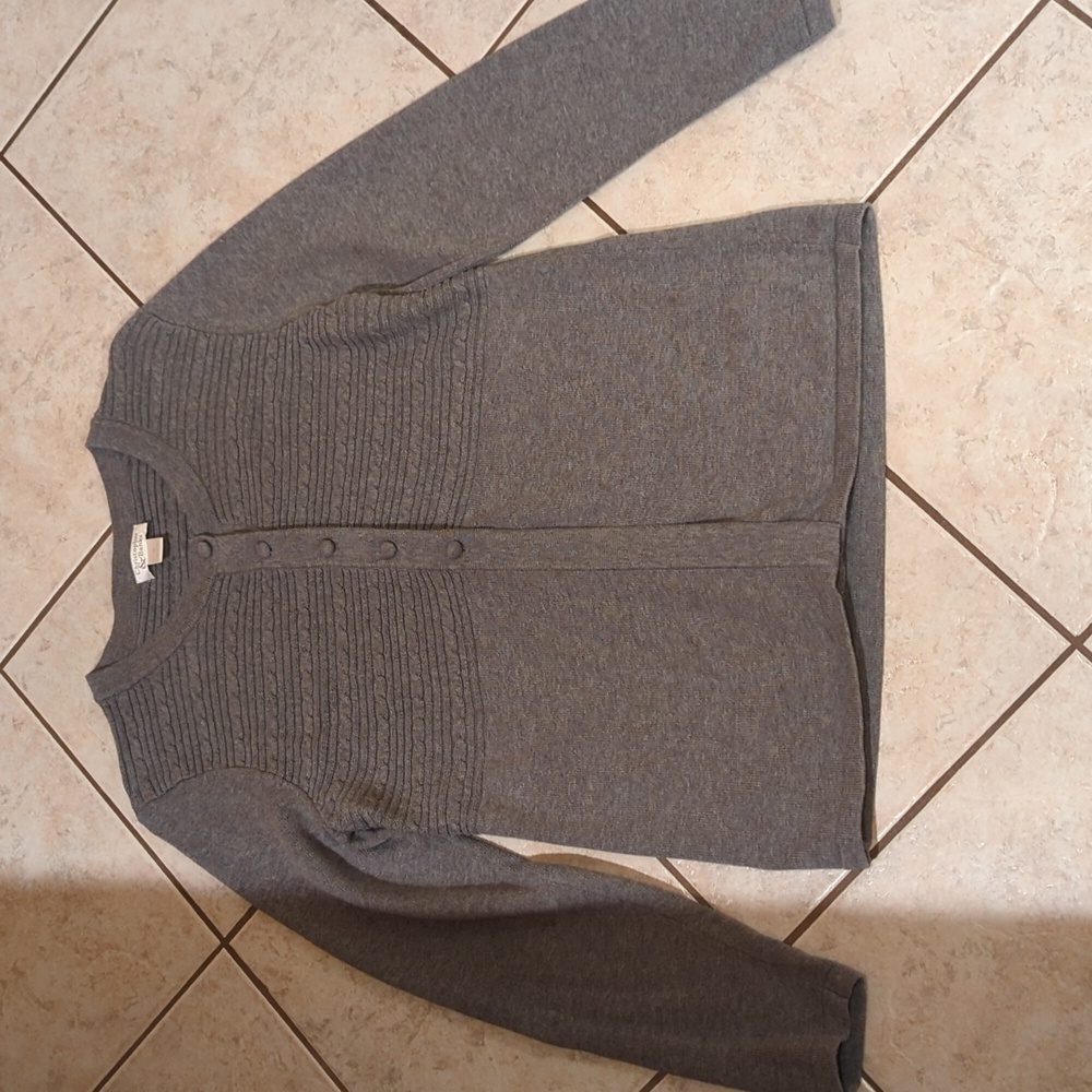 Christopher and Banks Gray Open bottom Cardigan type Sweater Medium